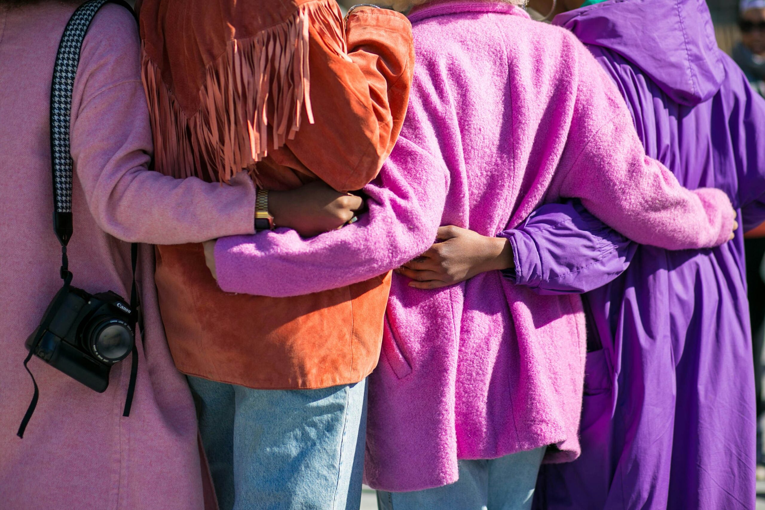 group of women hugging